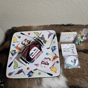 Golf Chip And Dip Tray And Party Lot Martini Sticks Coasters Glass Tags